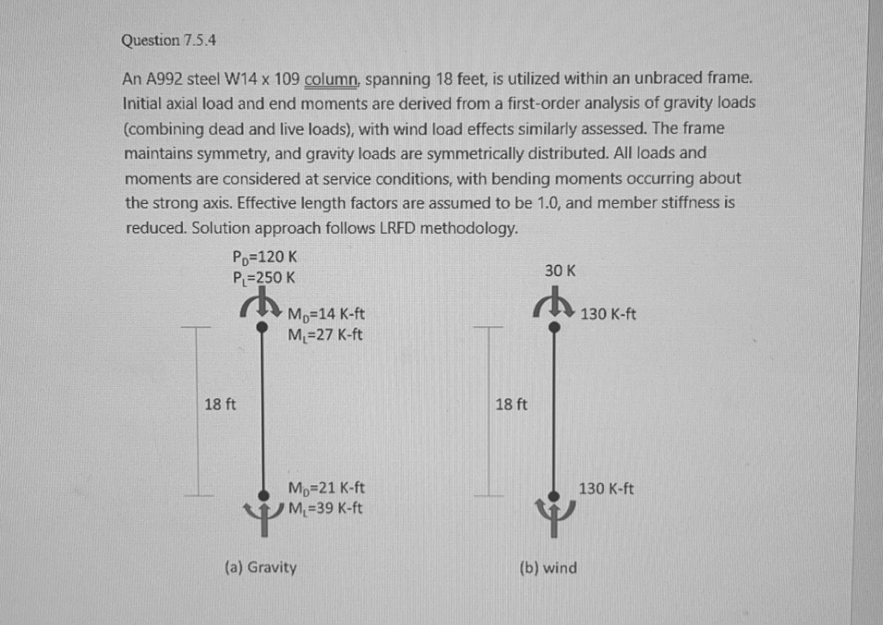 Question 7 . 5 . 4 An A 9 9 2 steel W 1 4 x 1 0 9