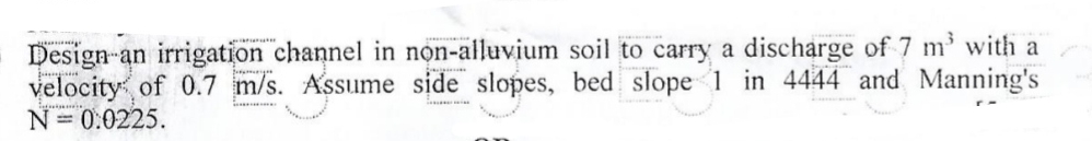Design - an irrigation channel in non - alluvium