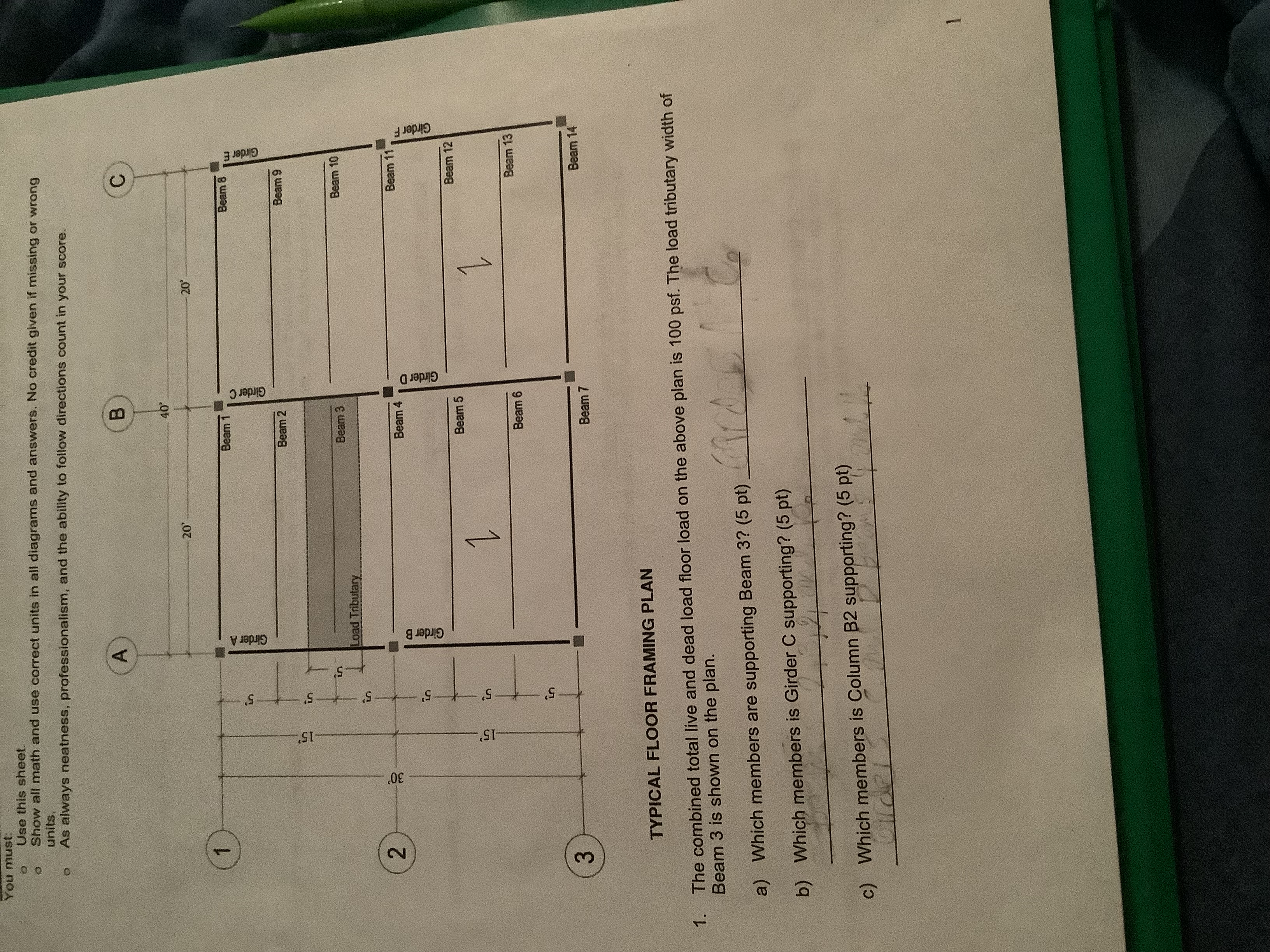 Beam 3 : Calculate the Uniformly Distributed Load