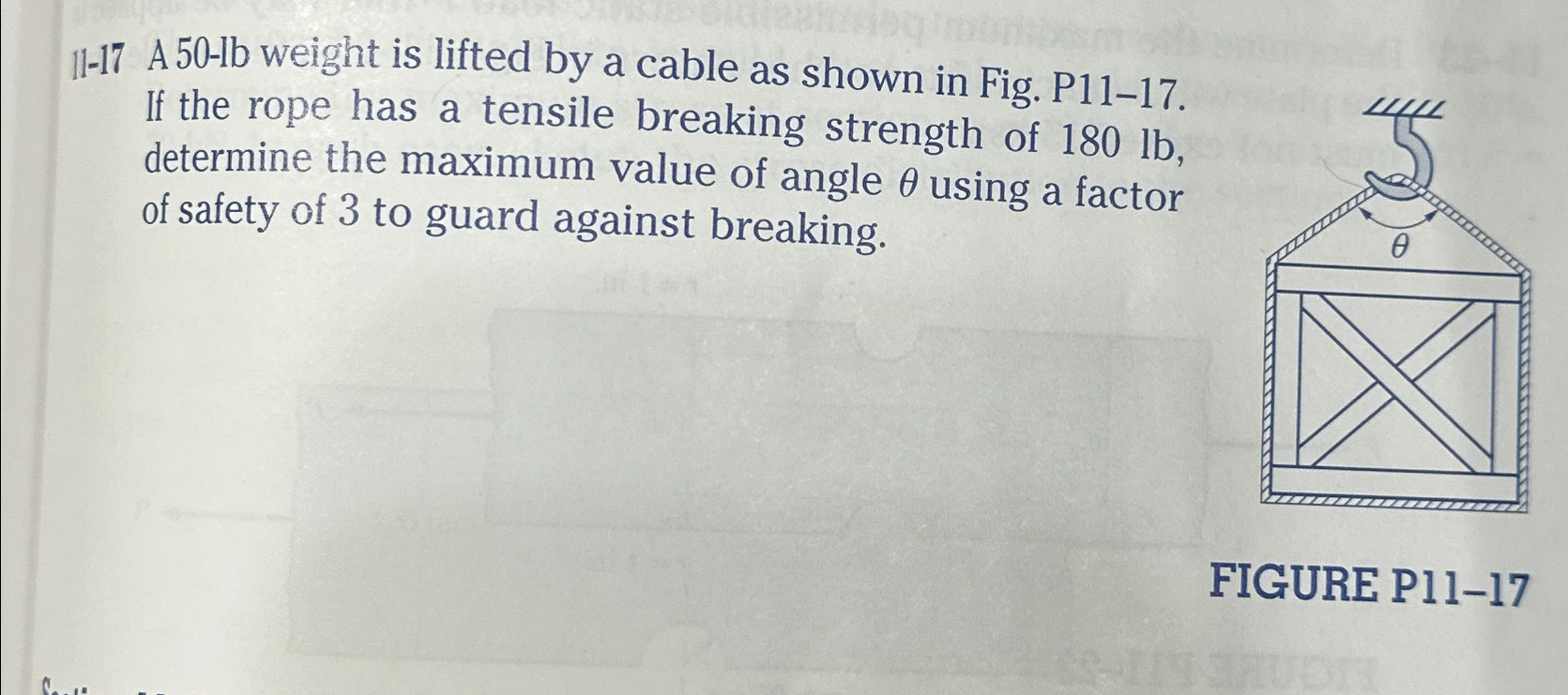 1 1 - 1 7 A 5 0 - lb weight is lifted by a cable