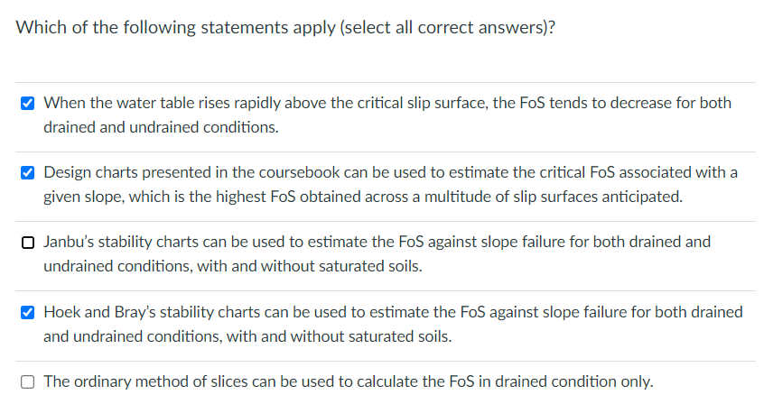 Which of the following statements apply ( select