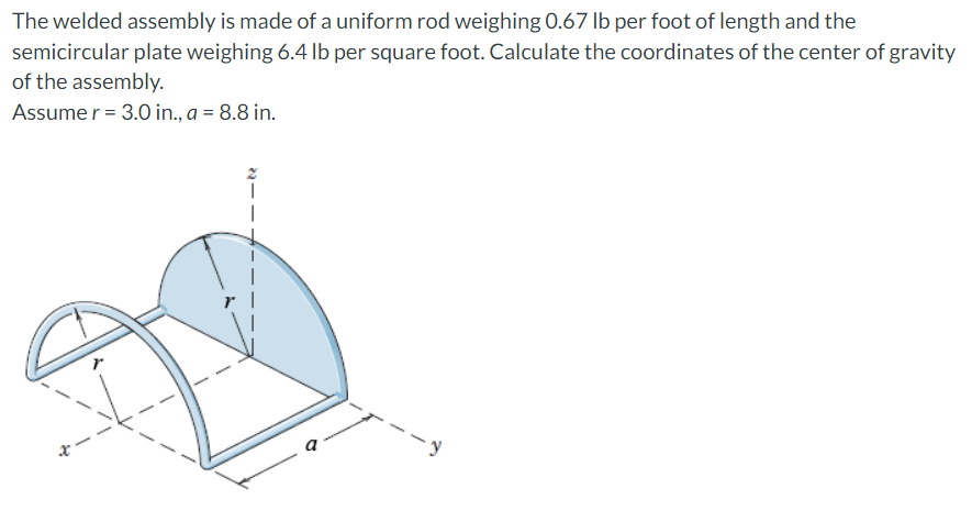 The welded assembly is made of a uniform rod