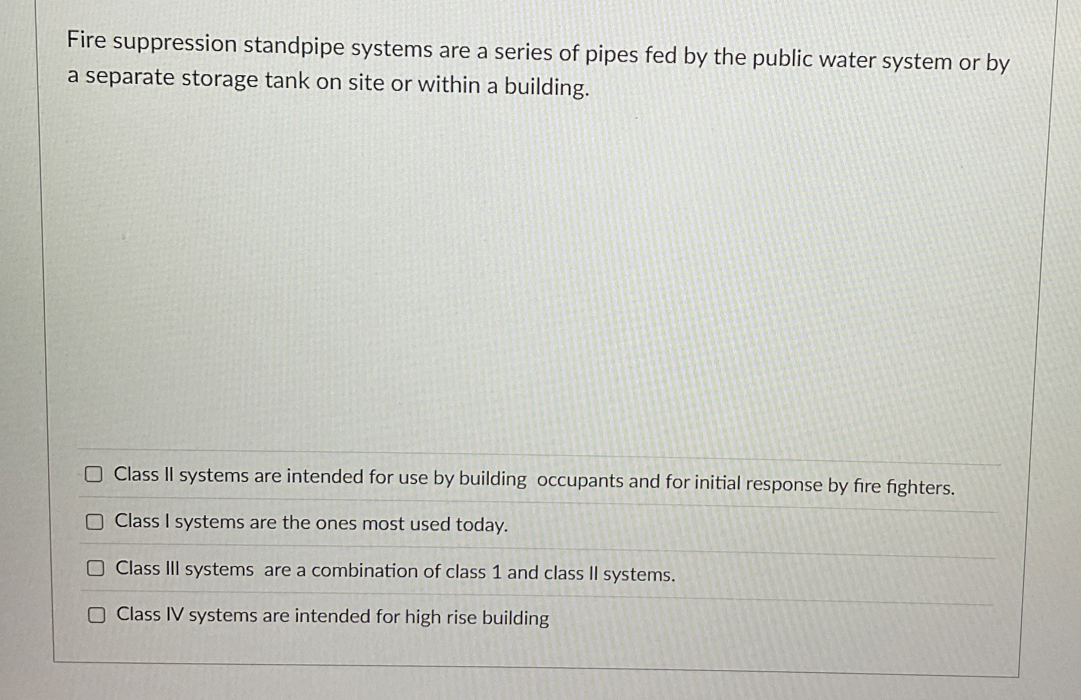 Fire suppression standpipe systems are a series