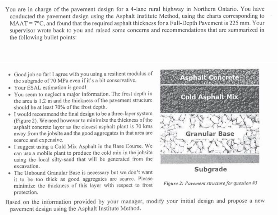 You are in charge of the pavement design for a 4