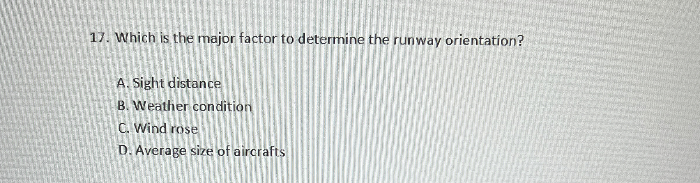 Which is the major factor to determine the runway
