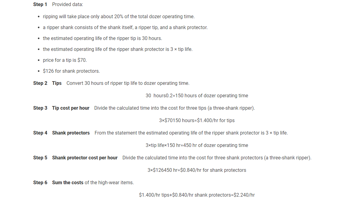 A dozer equipped with a three - shank ripper will