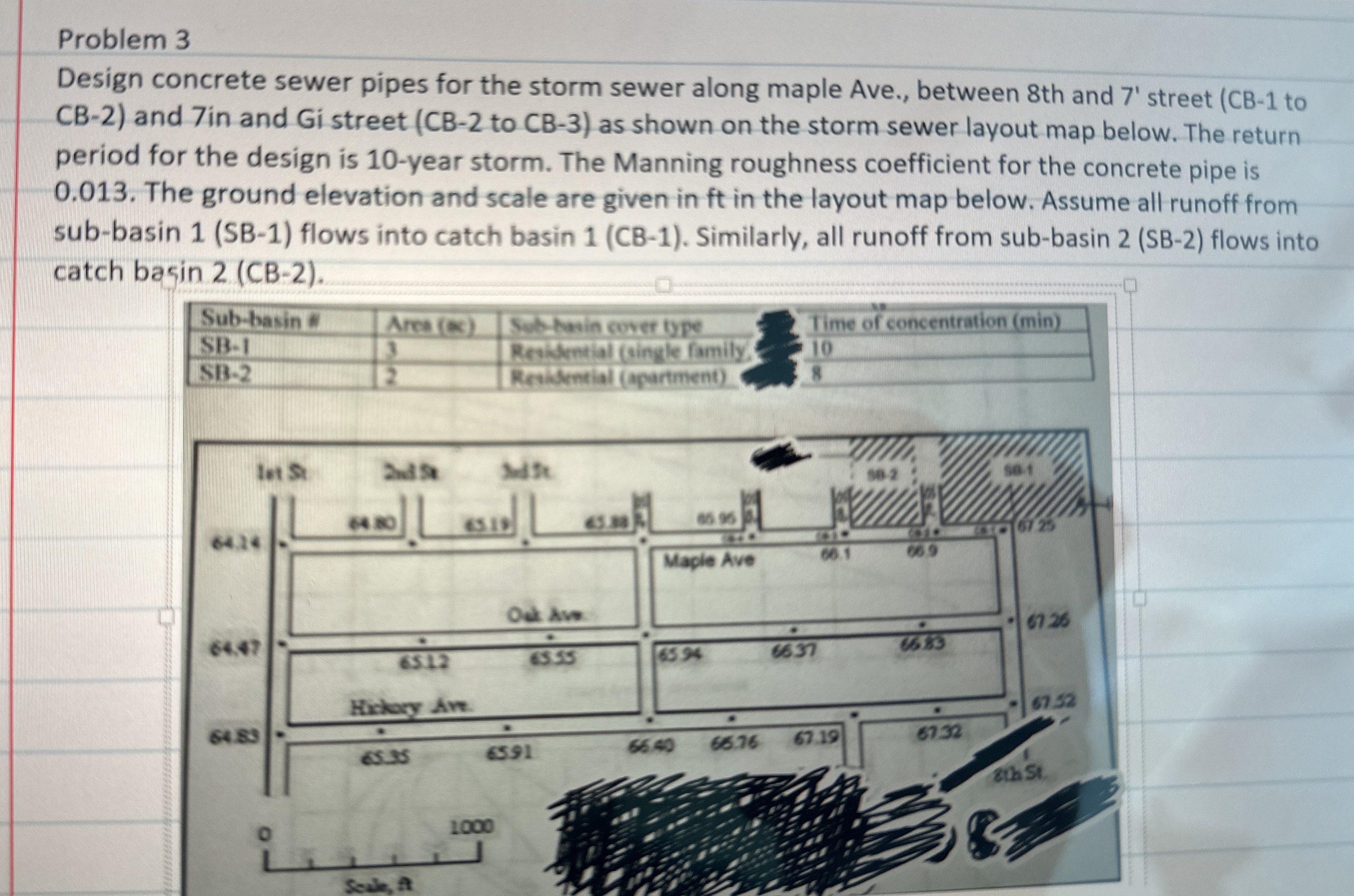 Problem 3 Design concrete sewer pipes for the