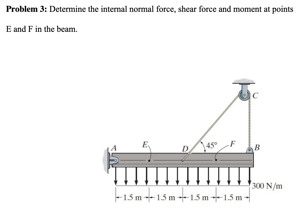 Problem 3 : Determine the internal normal force,