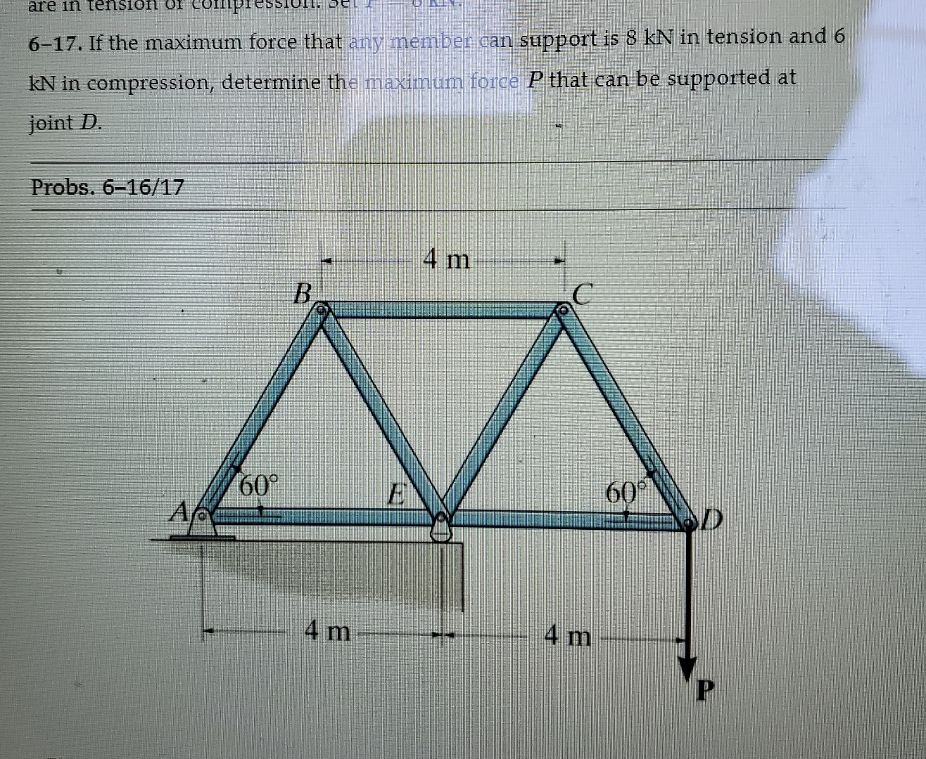 6 - 1 7 . If the maximum force that any member