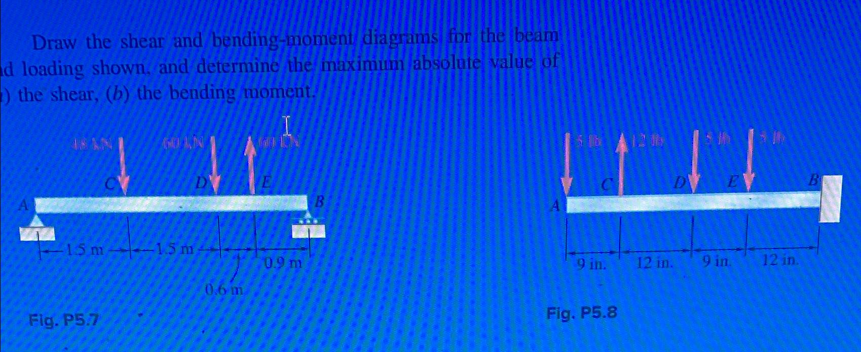 Draw the shear and bending moment / diagrans for