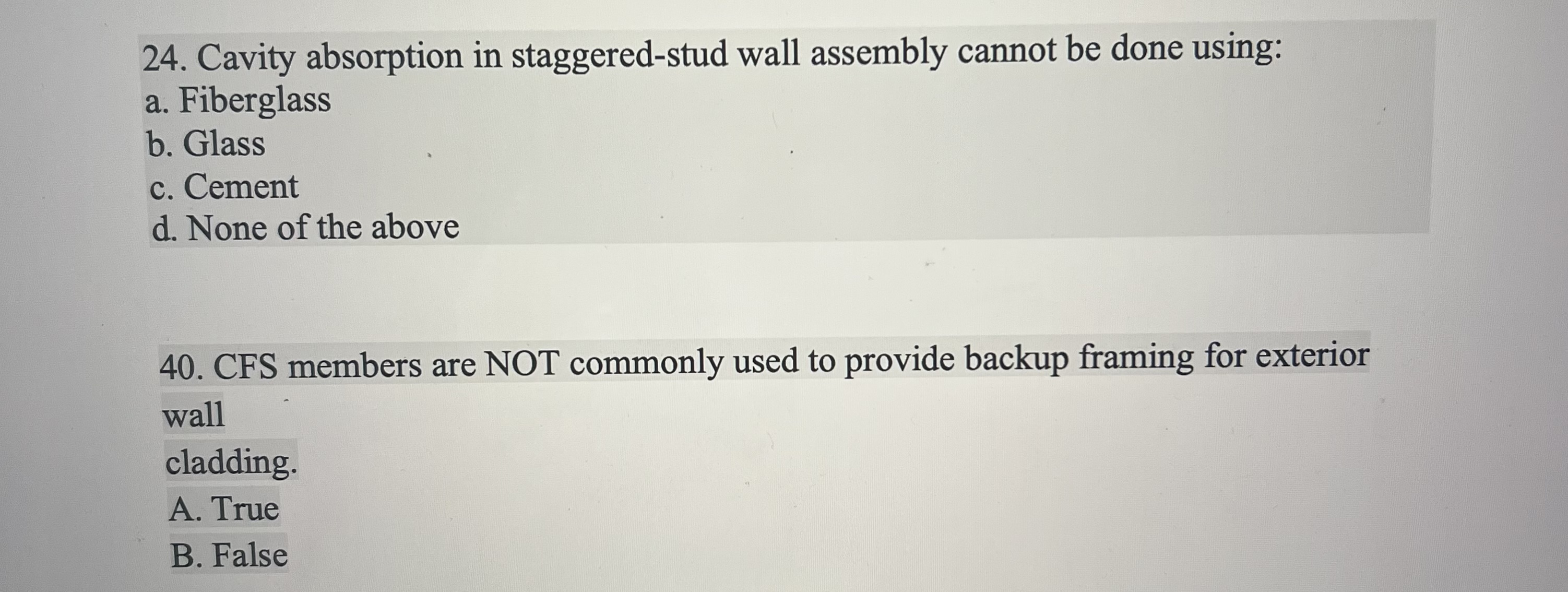 I need the answers please Cavity absorption in