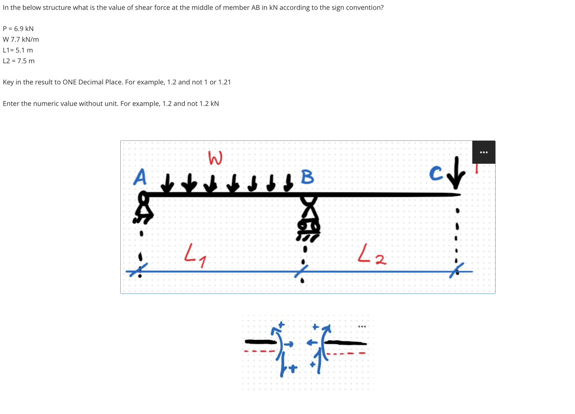 In the below structure what is the value of shear