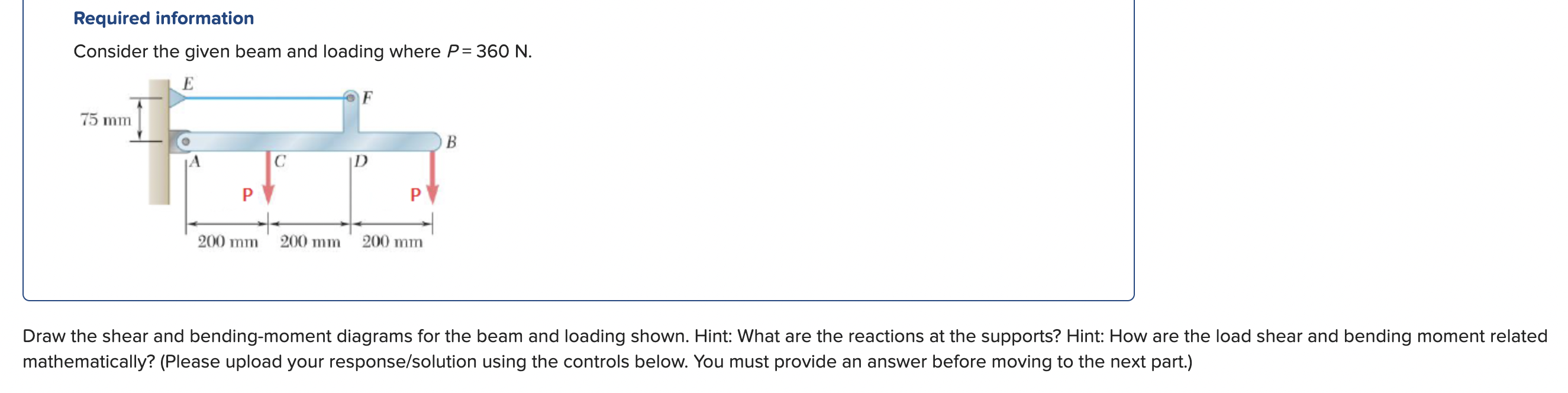 Draw the shear and bending - moment diagrams for
