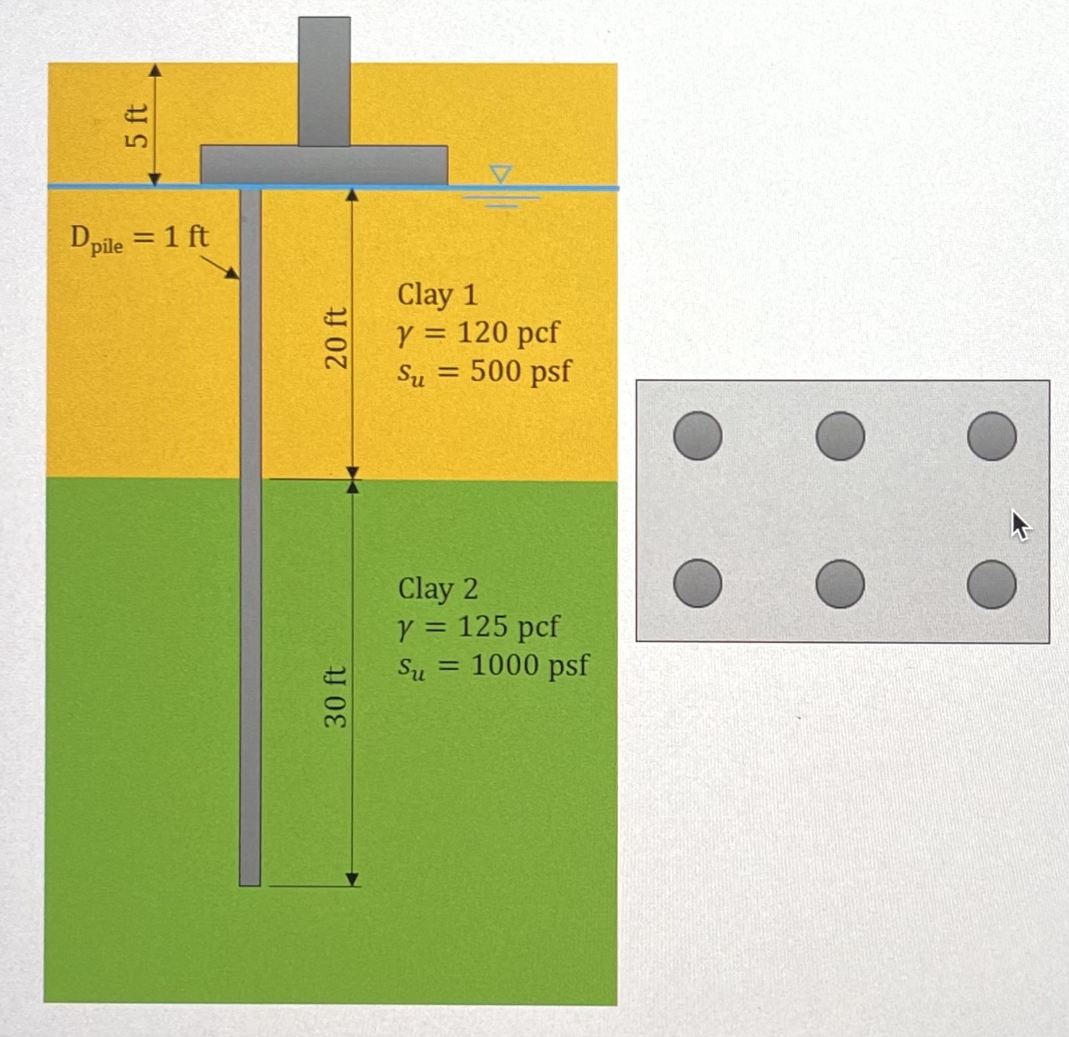 Six precast concrete piles 1 . 0 ft in diameter