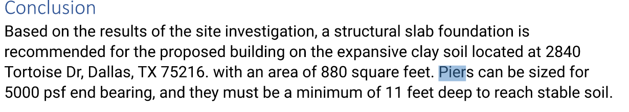 Conclusion Based on the results of the site