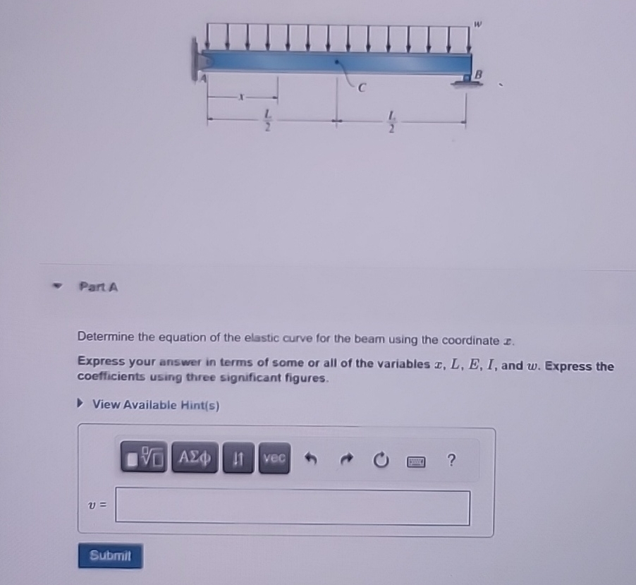 Part A Determine the equation of the elastic