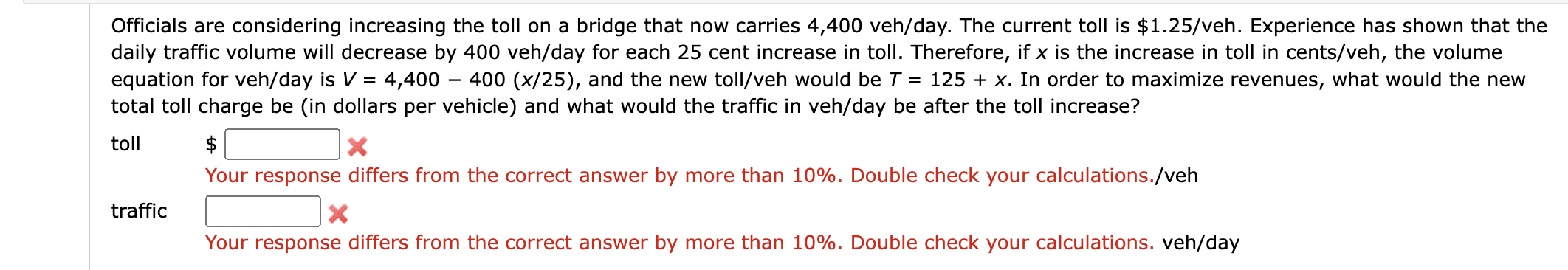 Officials are considering increasing the toll on