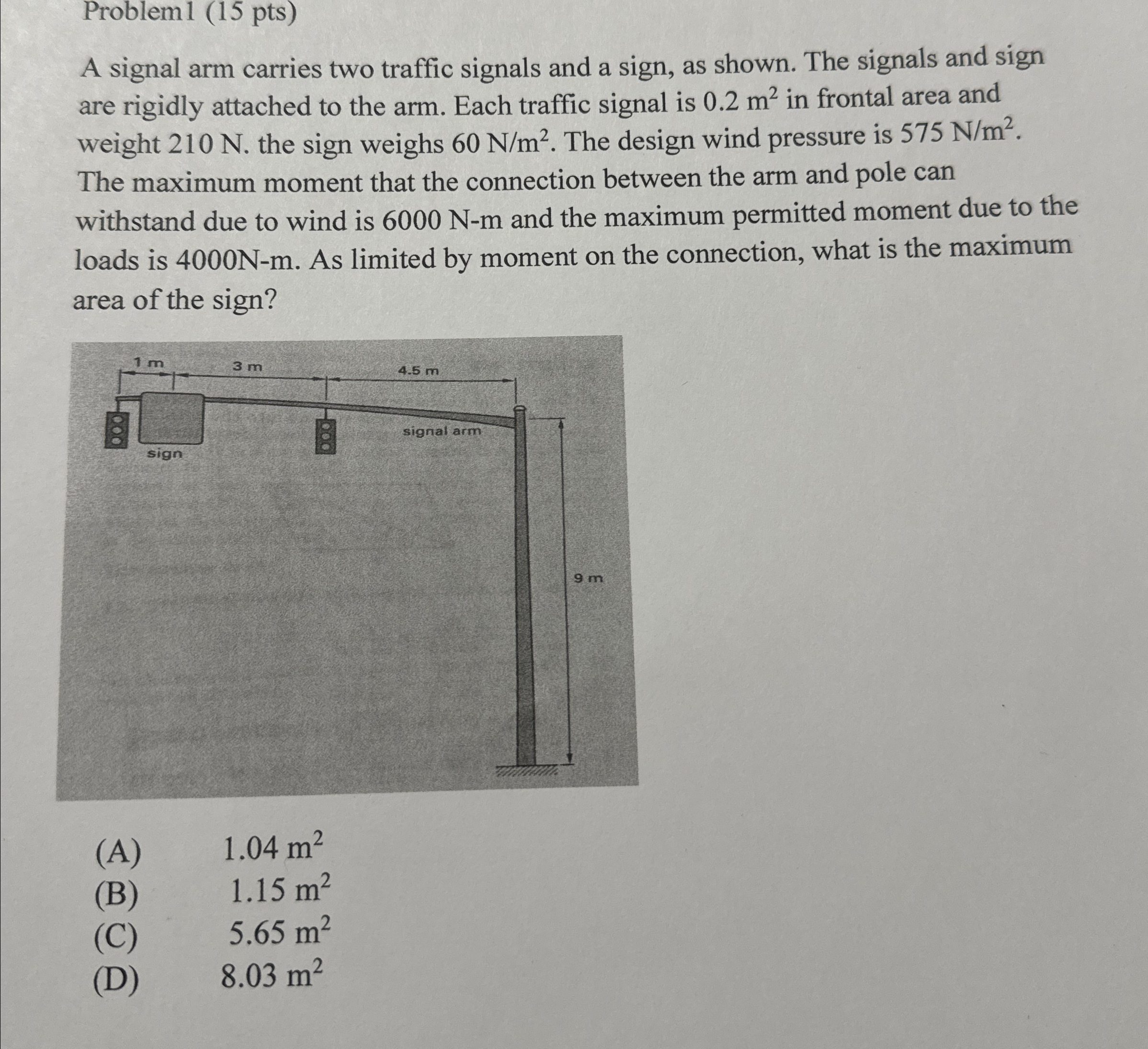 Problem 1 ( 1 5 pts ) A signal arm carries two