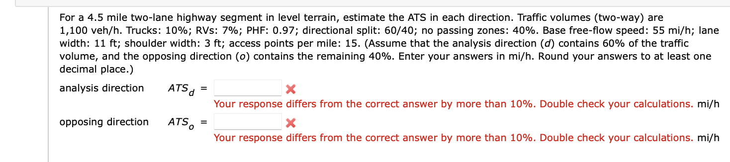 For a 4 . 5 mile two - lane highway segment in
