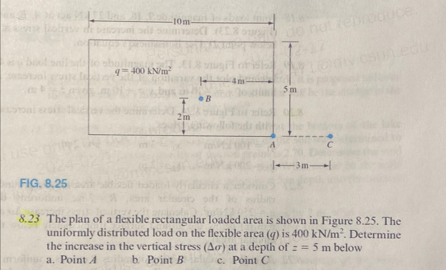 The plan of a flexible rectangular loaded area is
