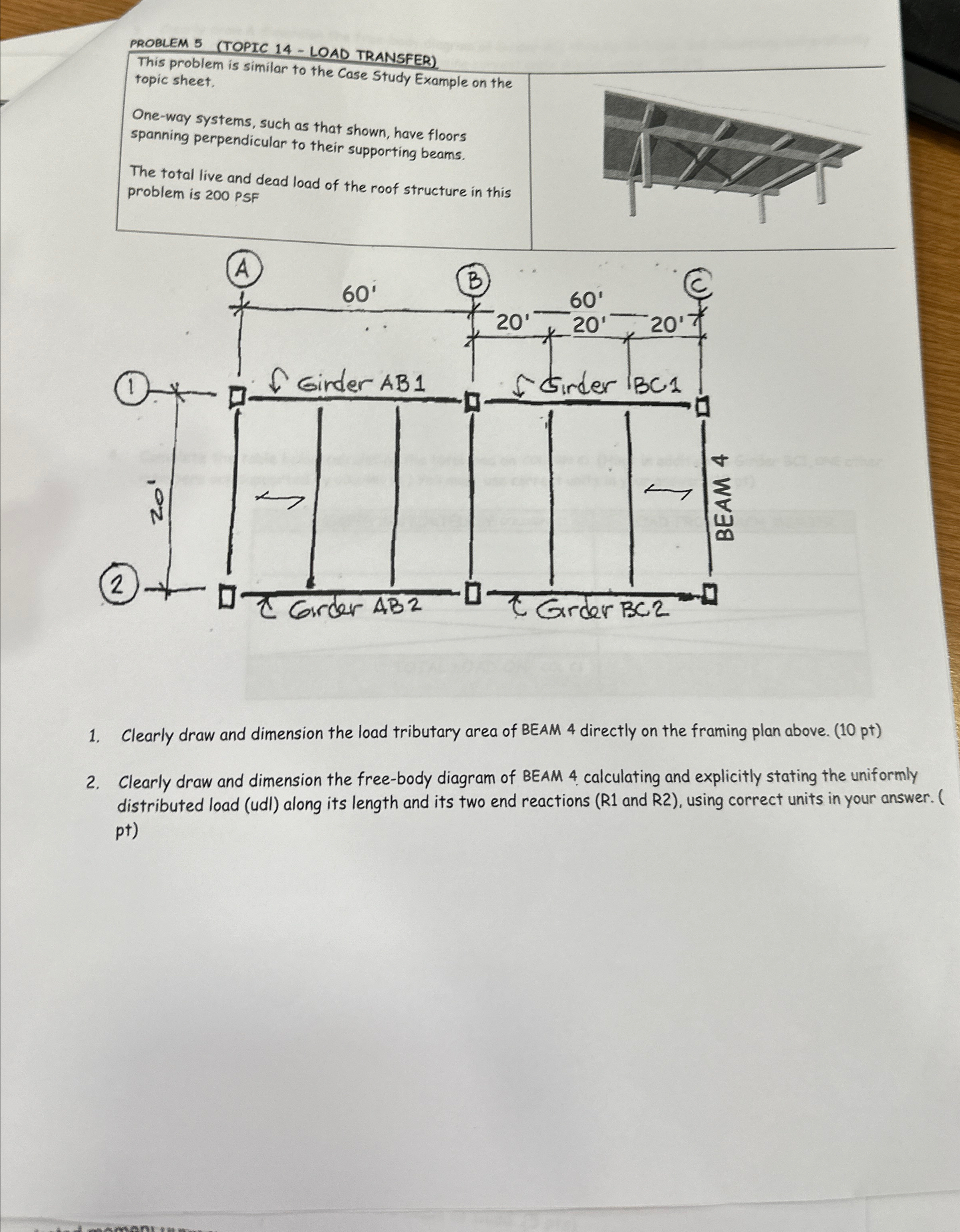 PROBLEM 5 ( TOPIC 1 4 - LOAD TRANSFER ) This