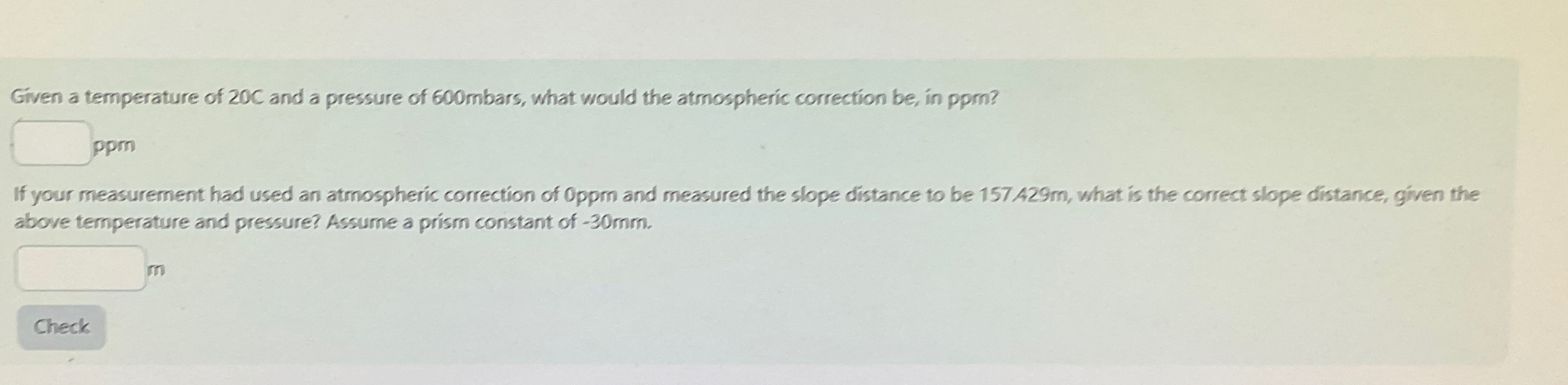 Given a temperature of 2 0 C and a pressure of 6