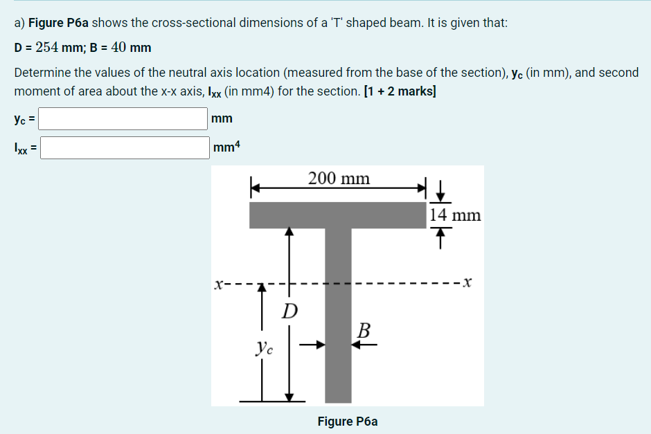 a ) Figure P 6 a shows the cross - sectional
