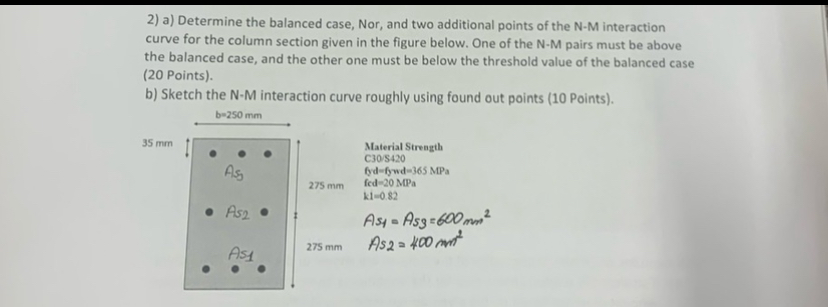 a ) Determine the balanced case, Nor, and two