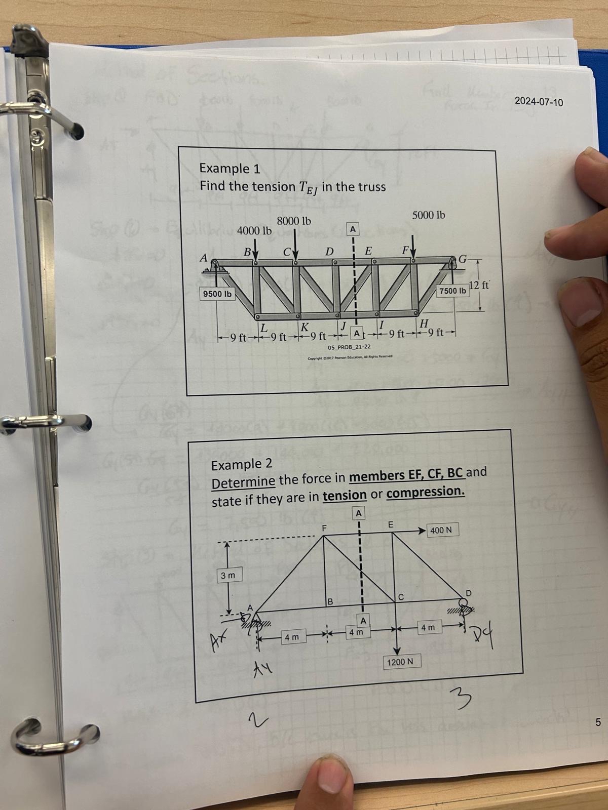 2 0 2 4 - 0 7 - 1 0 Example 2 Determine the force