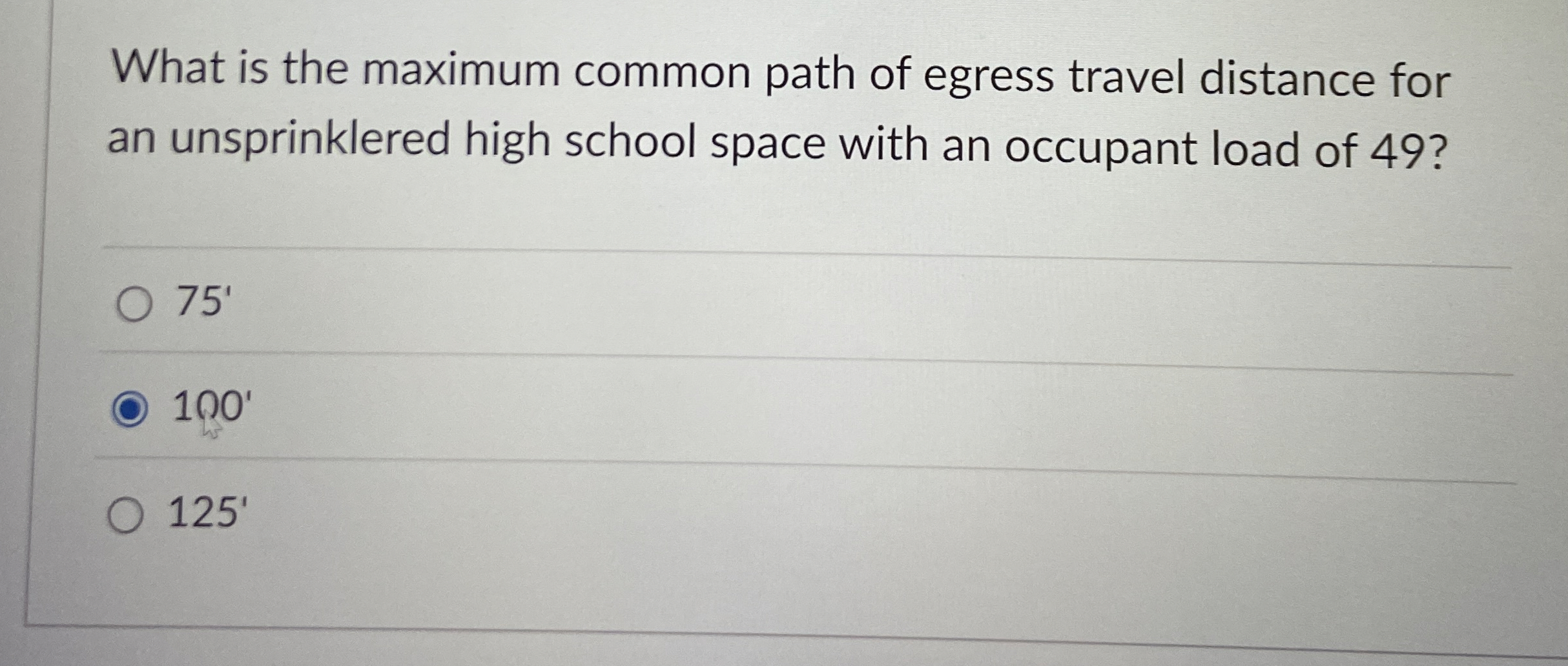 What is the maximum common path of egress travel