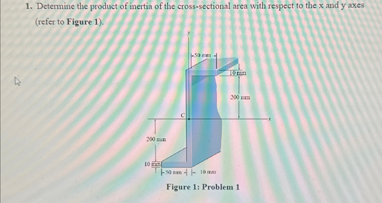 Determine the product of inertia of the cross -