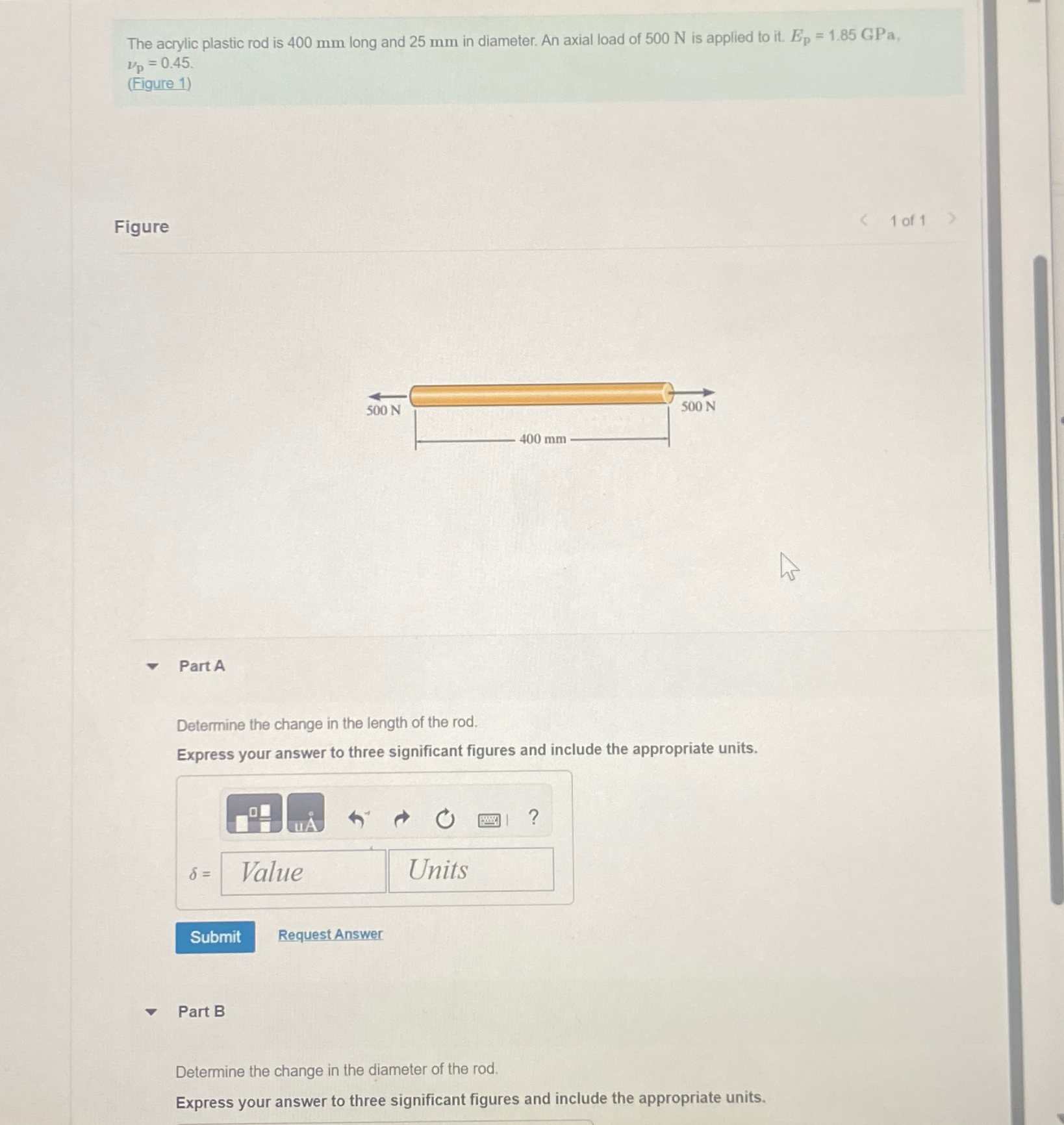 The acrylic plastic rod is 4 0 0 m m long and 2 5