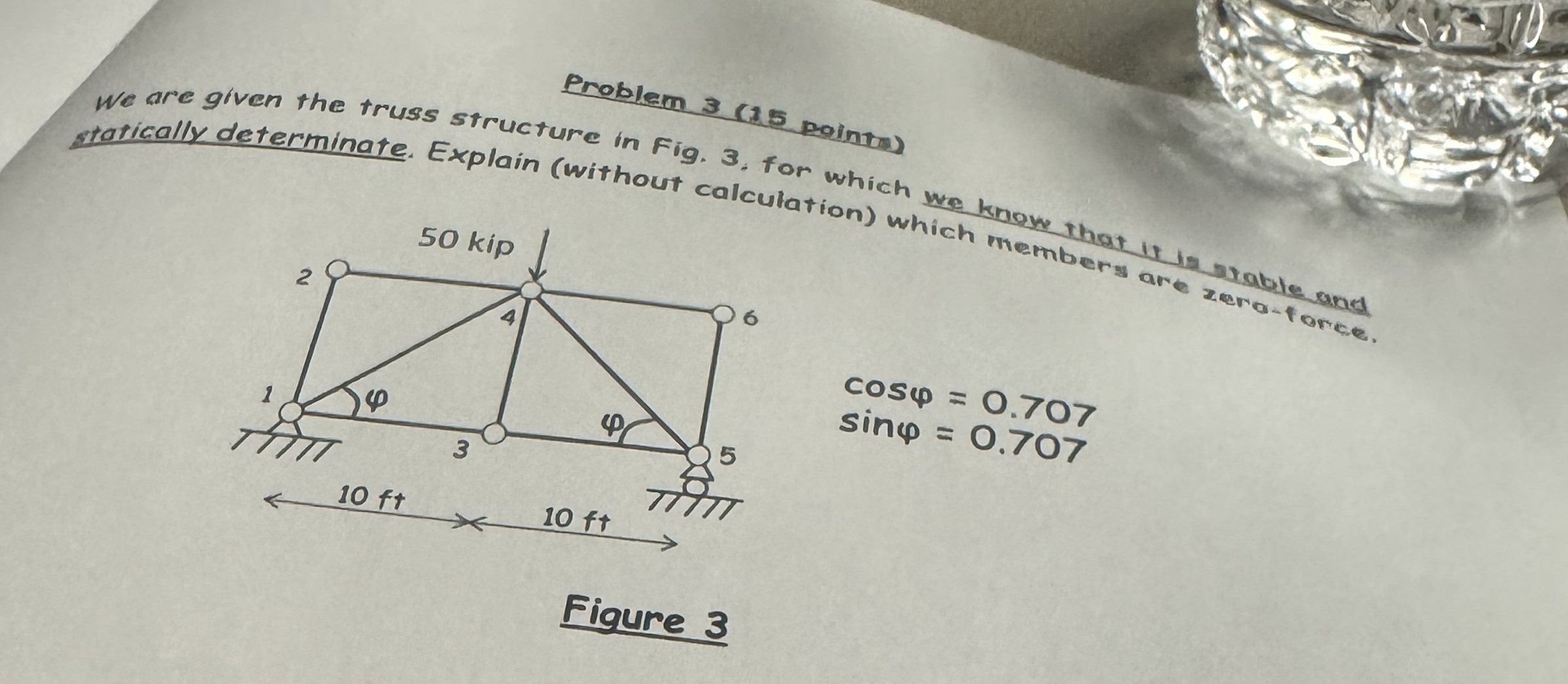 Problem 3 ( 1 5 pointa ) we are given the truss