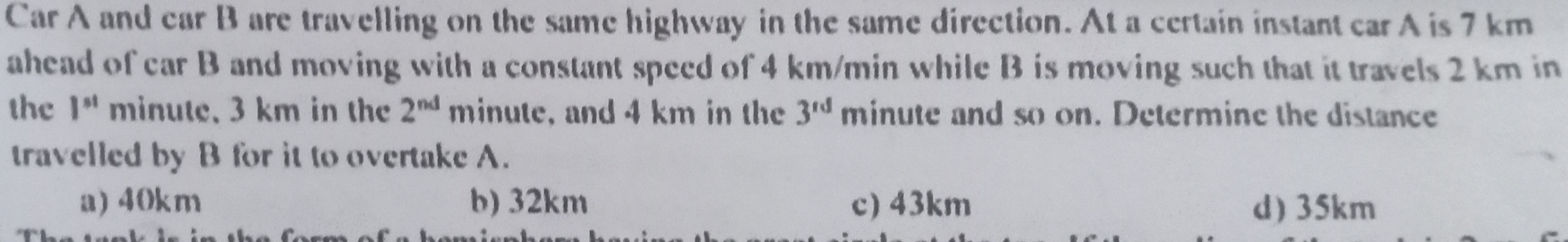 Car A and car B are travelling on the same