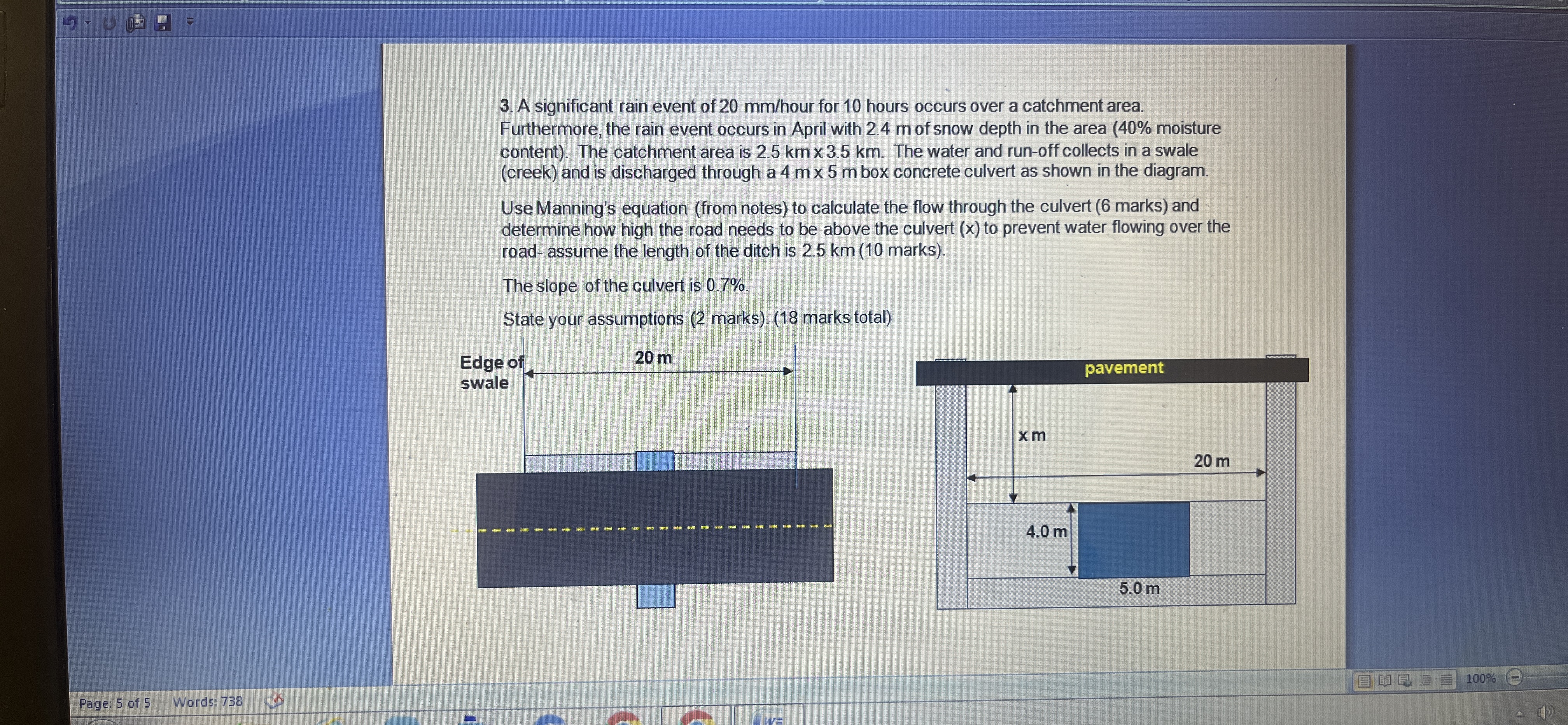 A significant rain event of 2 0 m m ? hour for 1