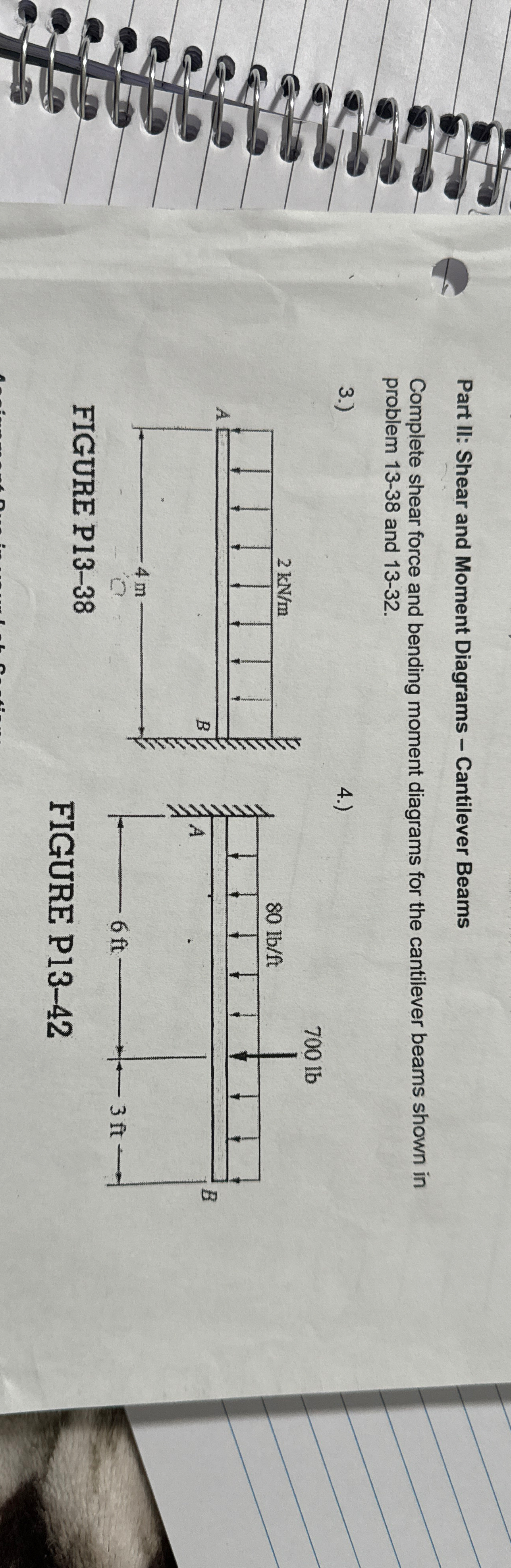 Part II: Shear and Moment Diagrams - Cantilever