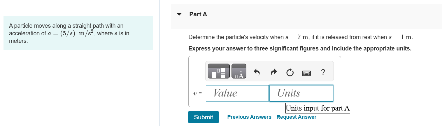 A particle moves along a straight path with an