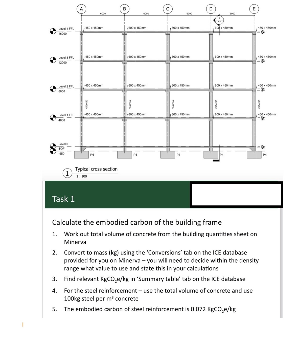 ( 1 ) Typical cross section Task 1 Calculate the