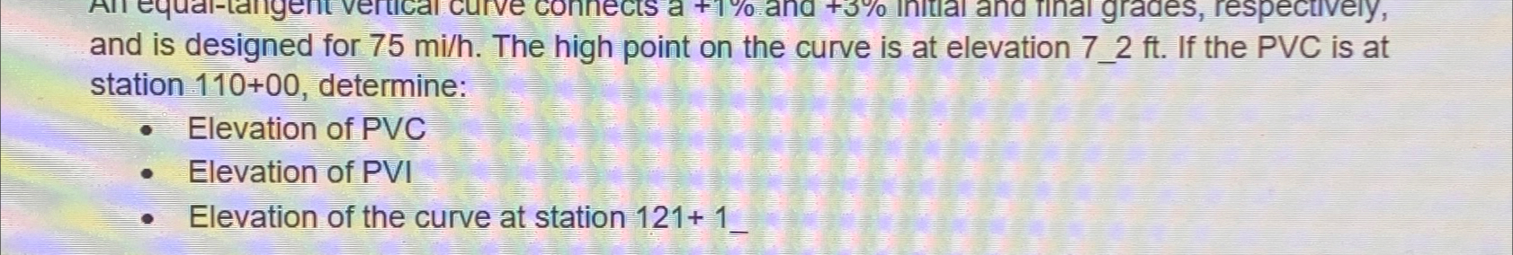 and is designed for 7 5 m i h . The high point on