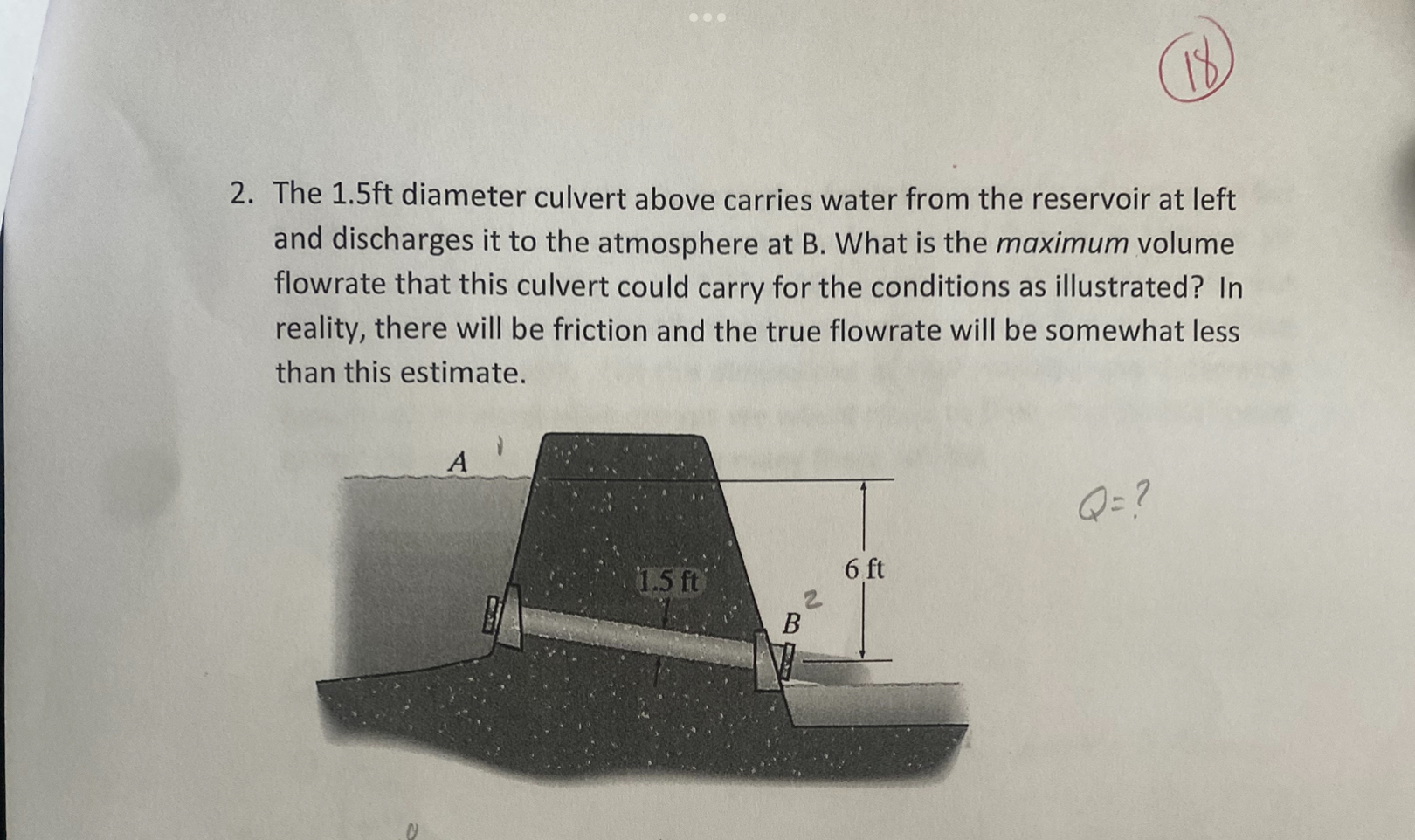 The 1 . 5 ft diameter culvert above carries water