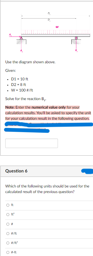 Use the diagram shown above. Given: D 1 = 1 0 f t