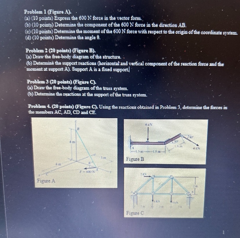 Answer all problems 1 - 4 please if you cant see