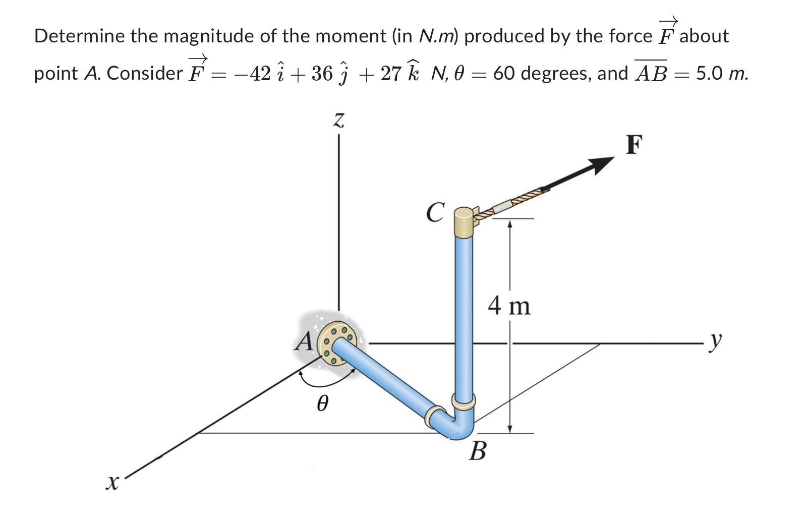 Determine the magnitude of the moment ( in N . m