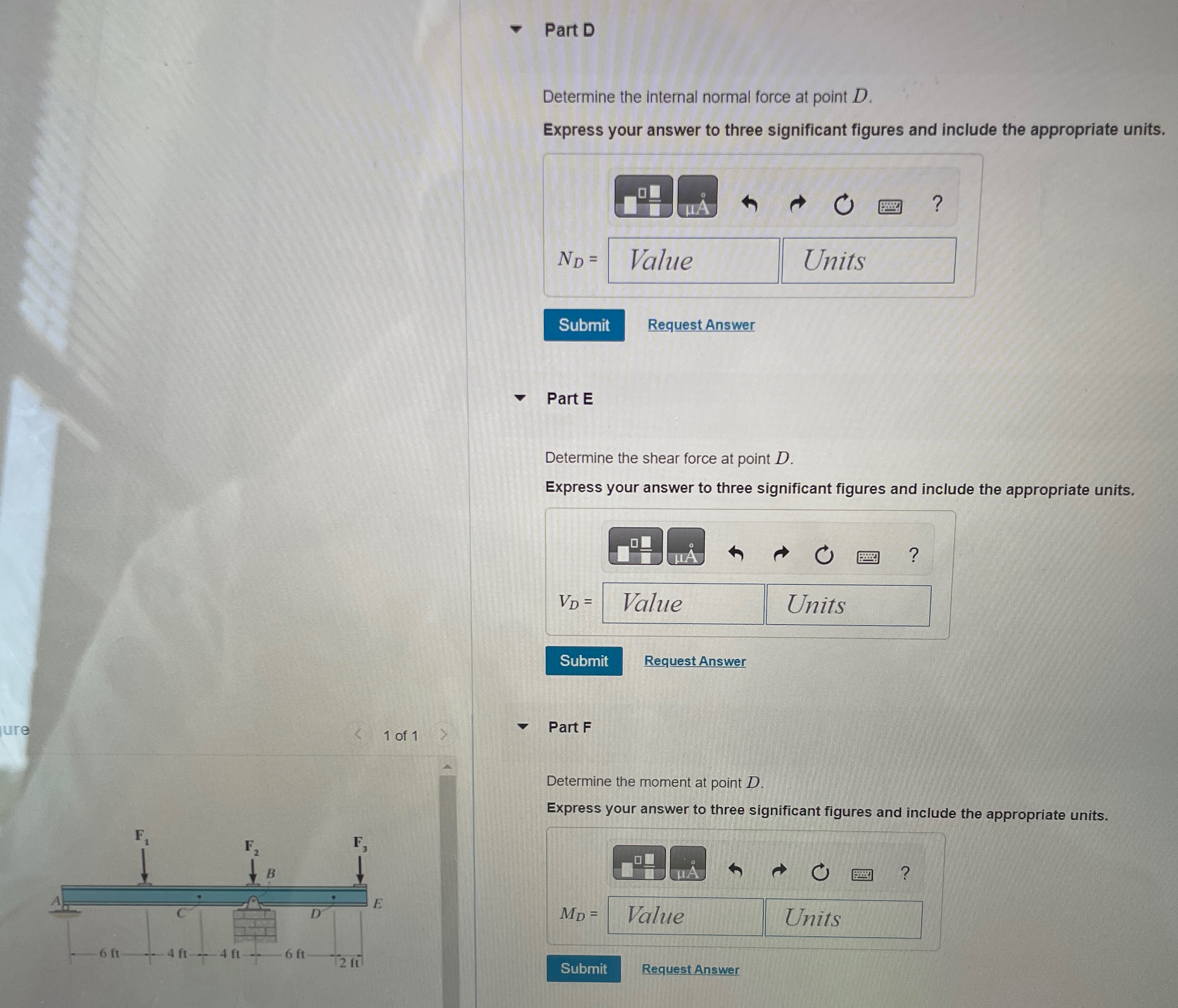 Item 7 Part A Determine the internal normal force