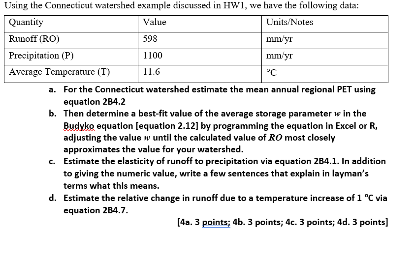 Using the Connecticut watershed example discussed