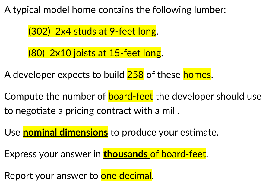 A typical model home contains the following