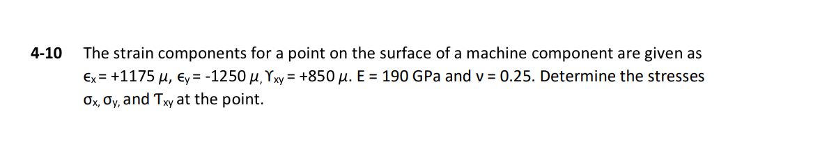 4 - 1 0 The strain components for a point on the