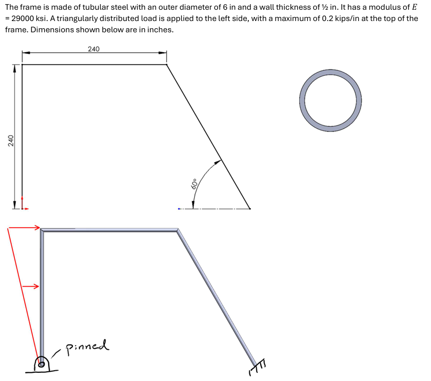 The frame is made of tubular steel with an outer