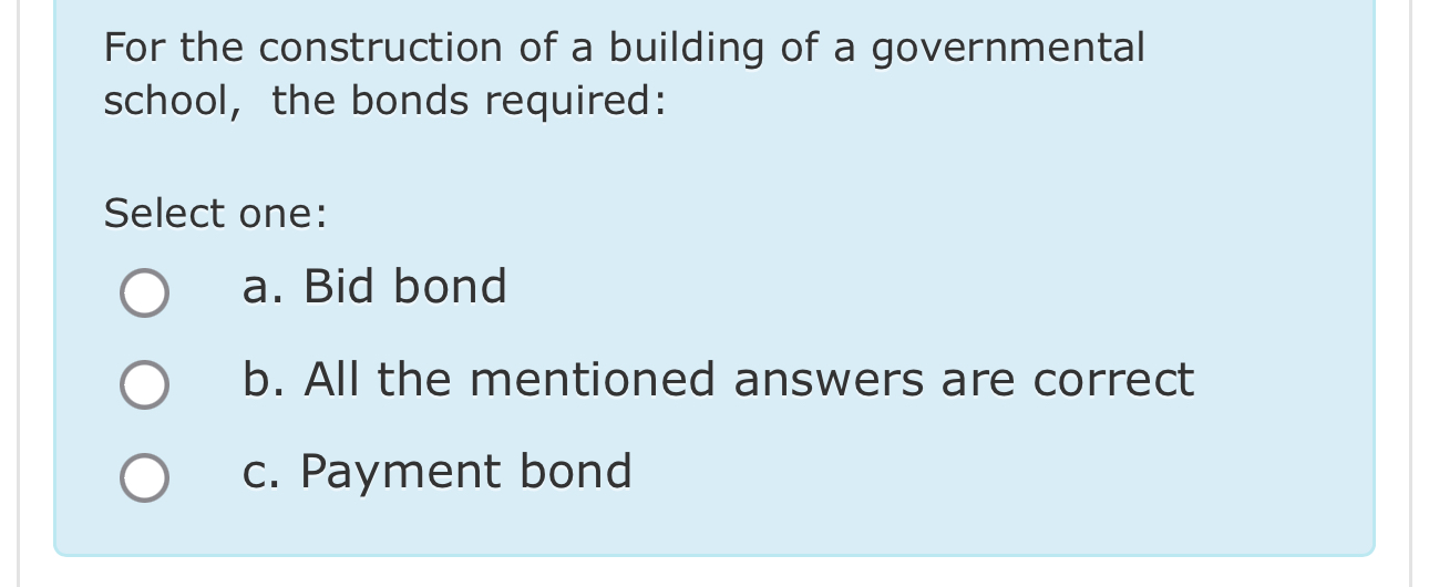 For the construction of a building of a