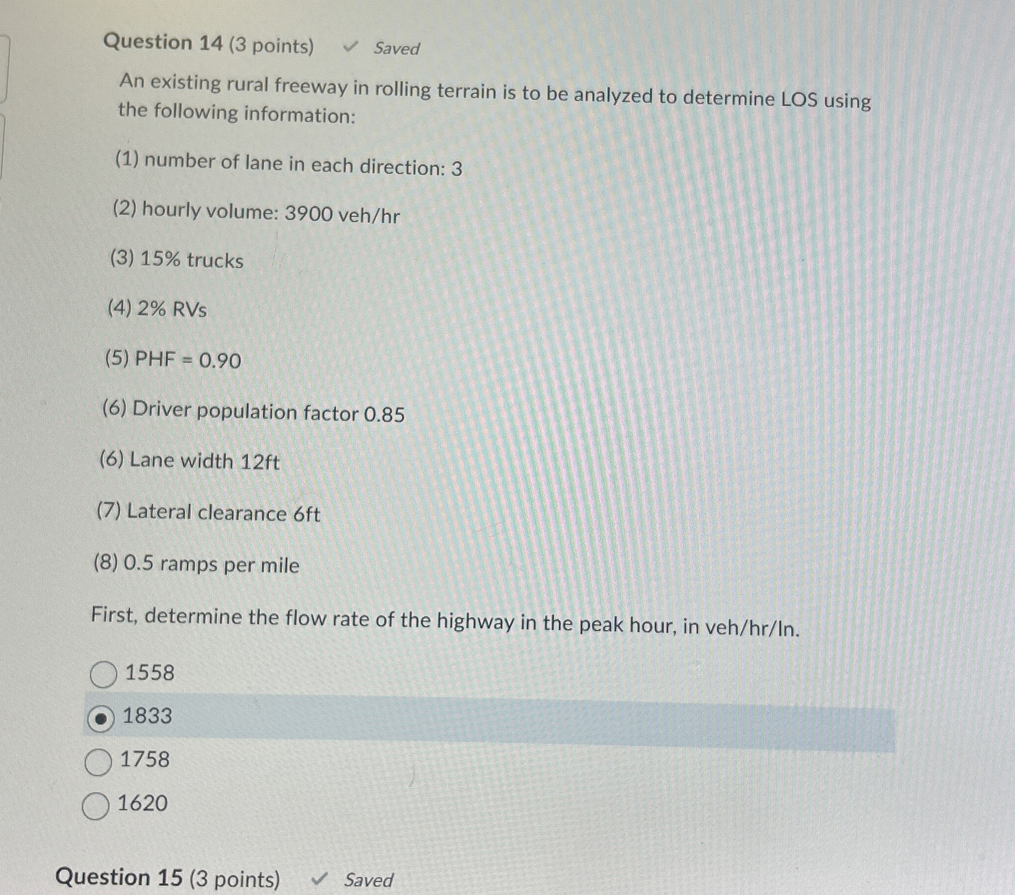 Question 1 4 ( 3 points ) An existing rural